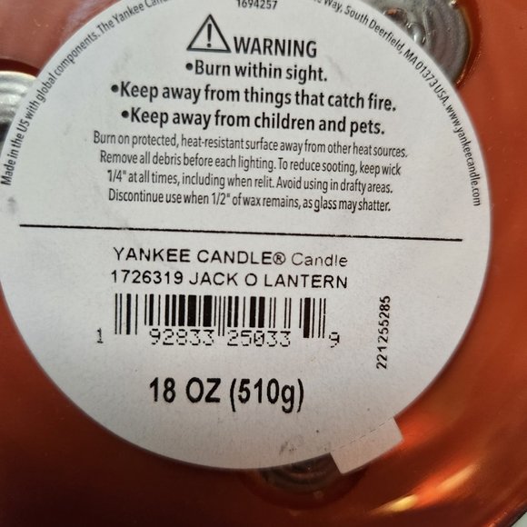 Brand New ! Yankee Candle Jack O' Lantern Carve 3-Wick Tumbler - Picture 4 of 4